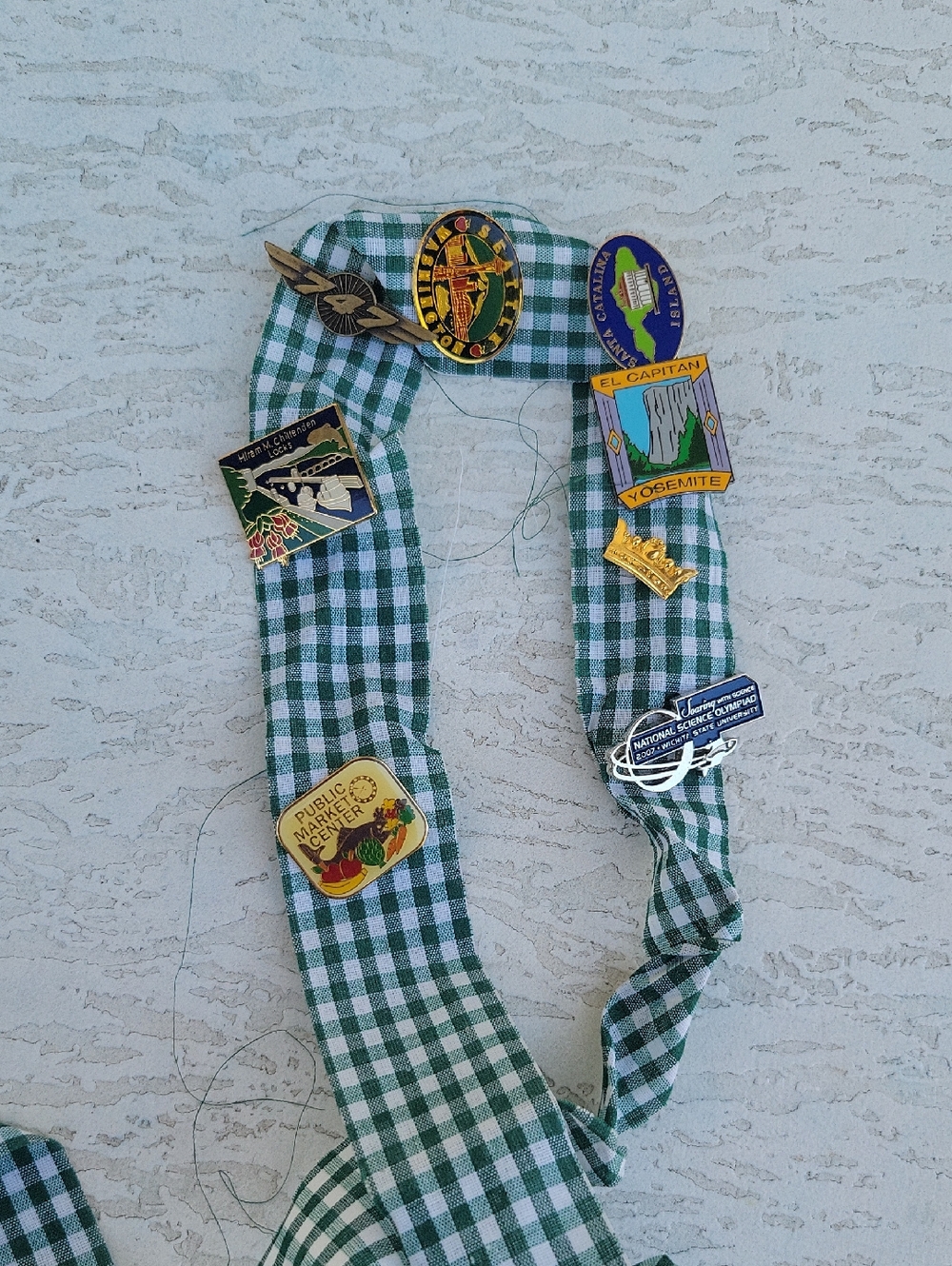 Vintage  Pin With Ribbon Holder